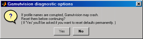 Gamutvision diagnostics options