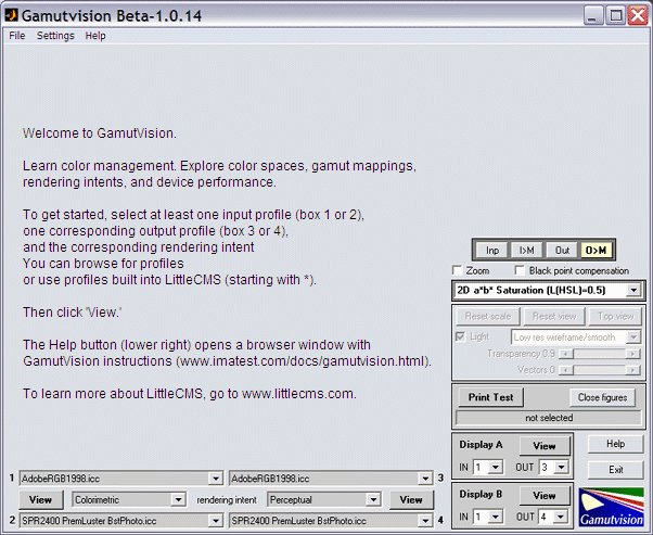 Gamutvision startup window