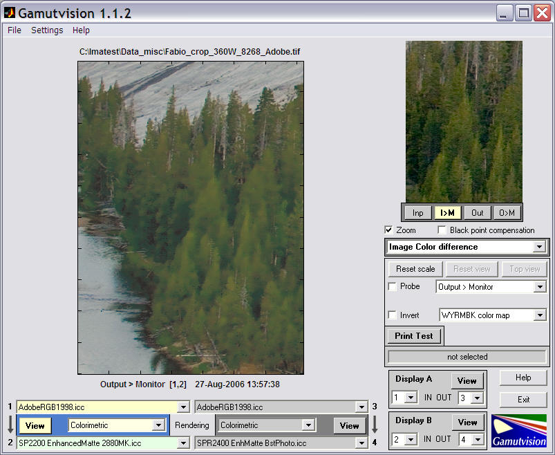 Gamutvision views of Pine image